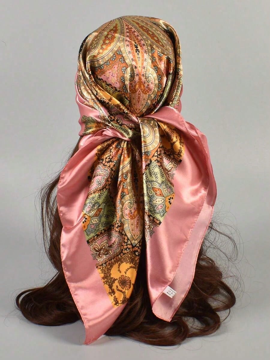 Face Scarf Mask - 1pc Women's Multicolor Paisley And Paisley