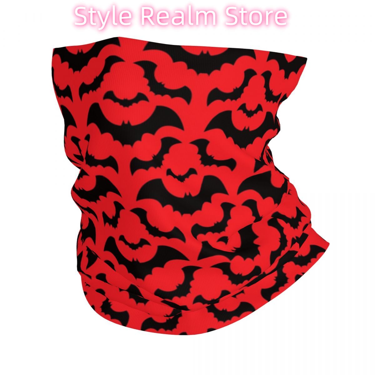 Neck Warmer Tube - Gothic Witch Bats Pattern Bandana Neck