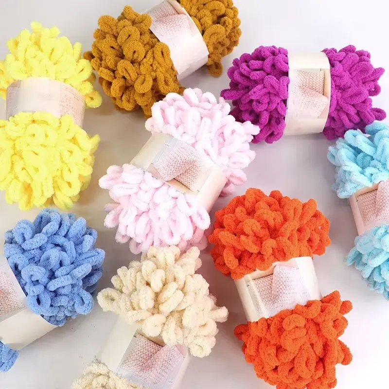 Woven Scarf Blanket - 100g/Ball Finger Loop Yarn Thread Puffy