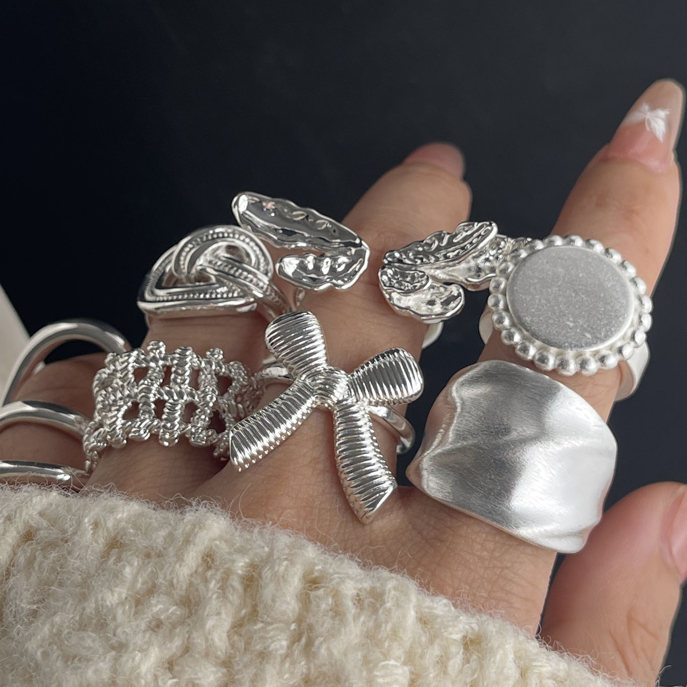 Tie Clip Silver - 925 Sterling Silver Rings For Women