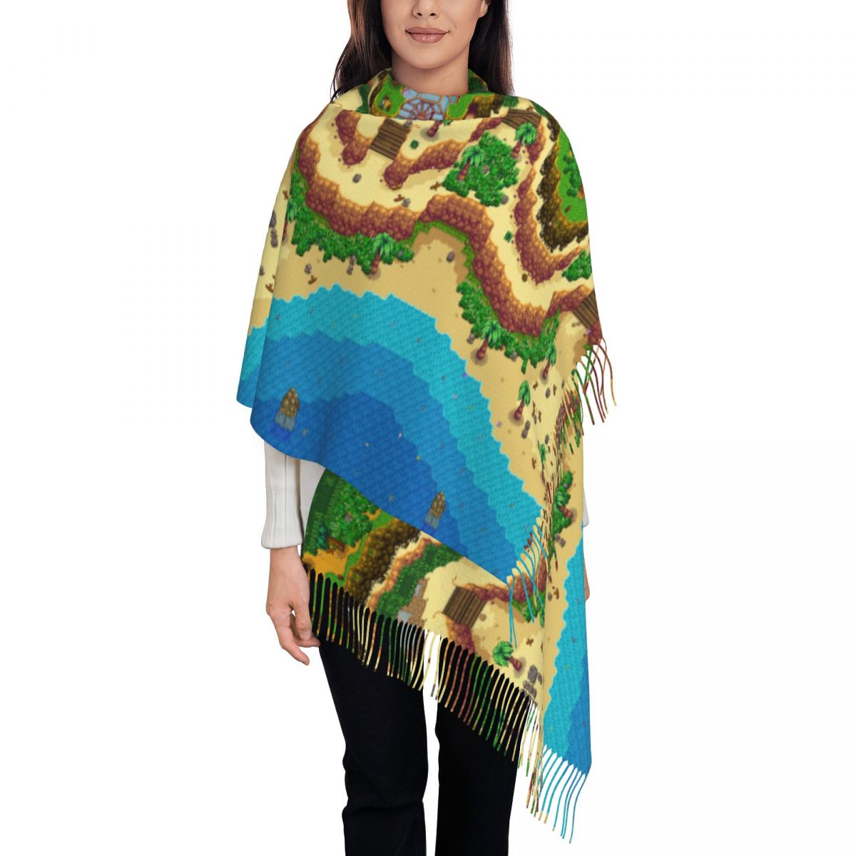 Pashmina Wrap Large - Stardew Valley Map Scarf for Women