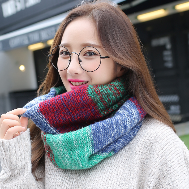 Infinity Scarf Knit - Rainbow Knitted Infinity Scarves for Women