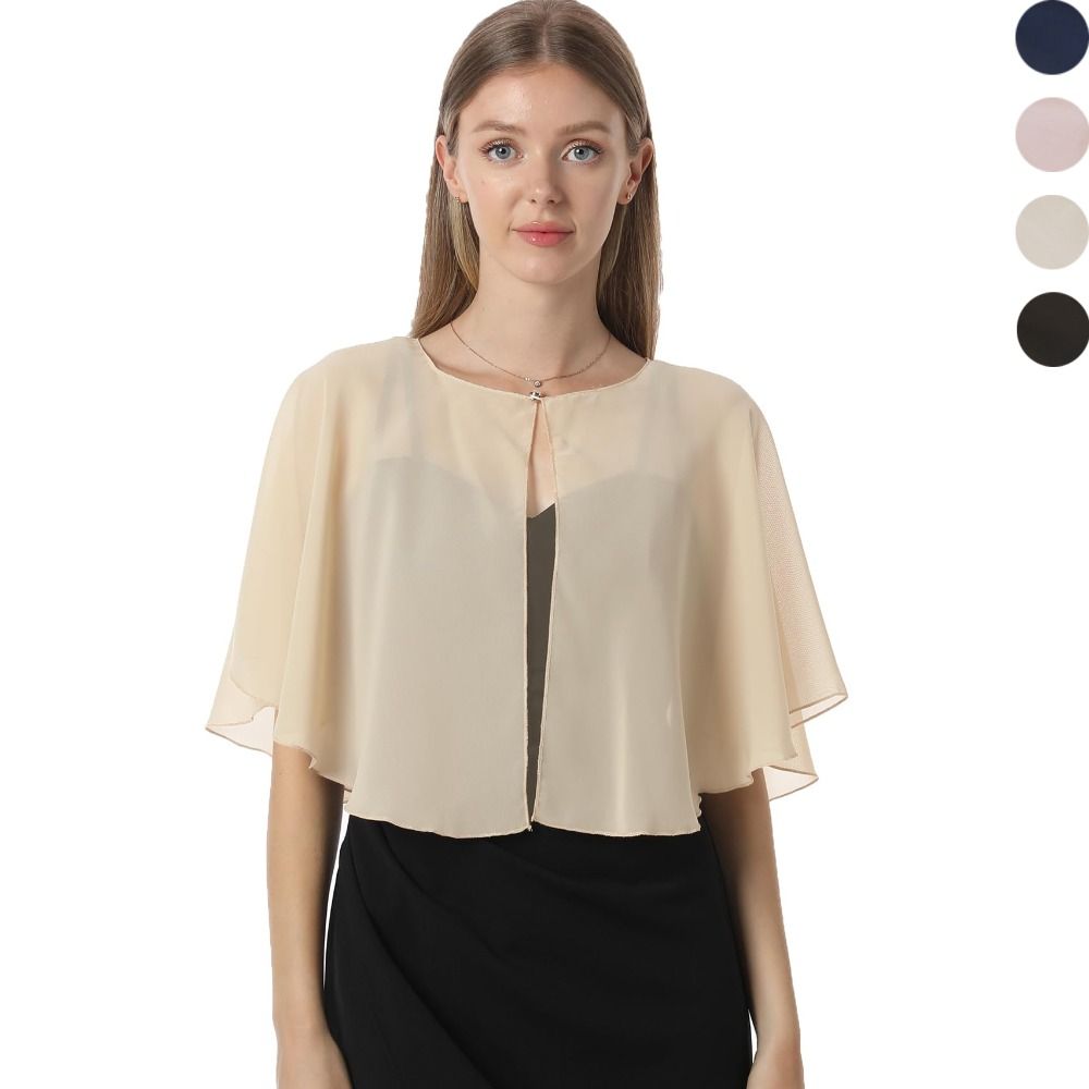 Stole Wedding Shawl - Vintage Sheer Chiffon Capelet Lightweight Design