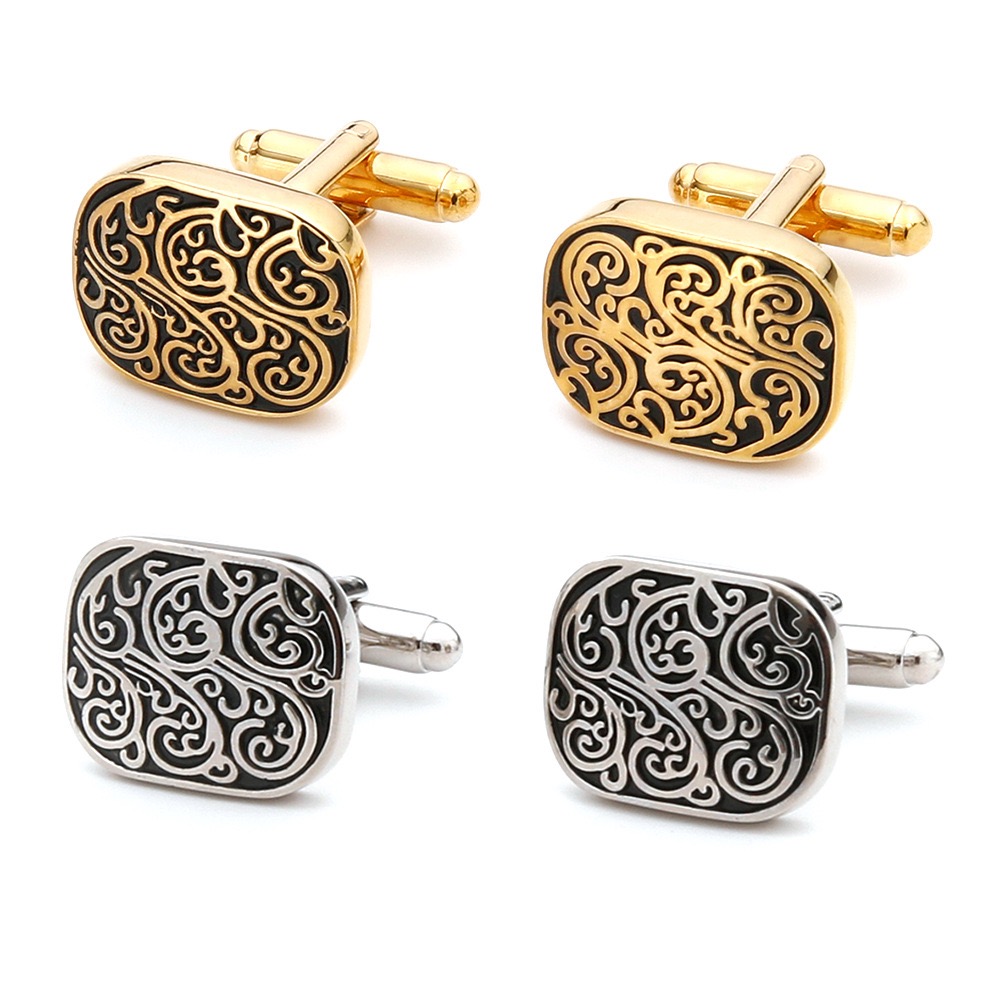 Tie Clip Silver - High Quality Gold Cufflinks Vintage Pattern