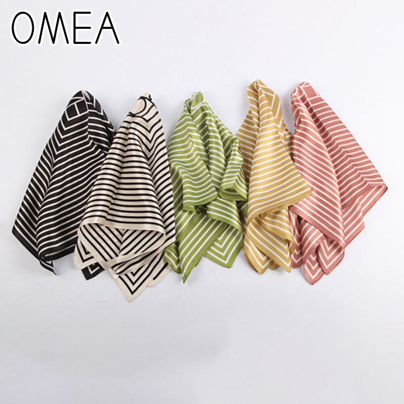 Silk Tie Striped - OMEA 100% Real Silk Scarf Women