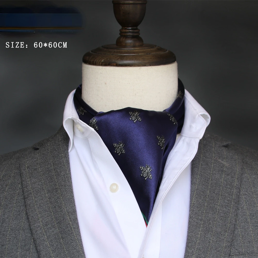 Ascot Neck Scarf - British Men's Silk Scarf Small Square