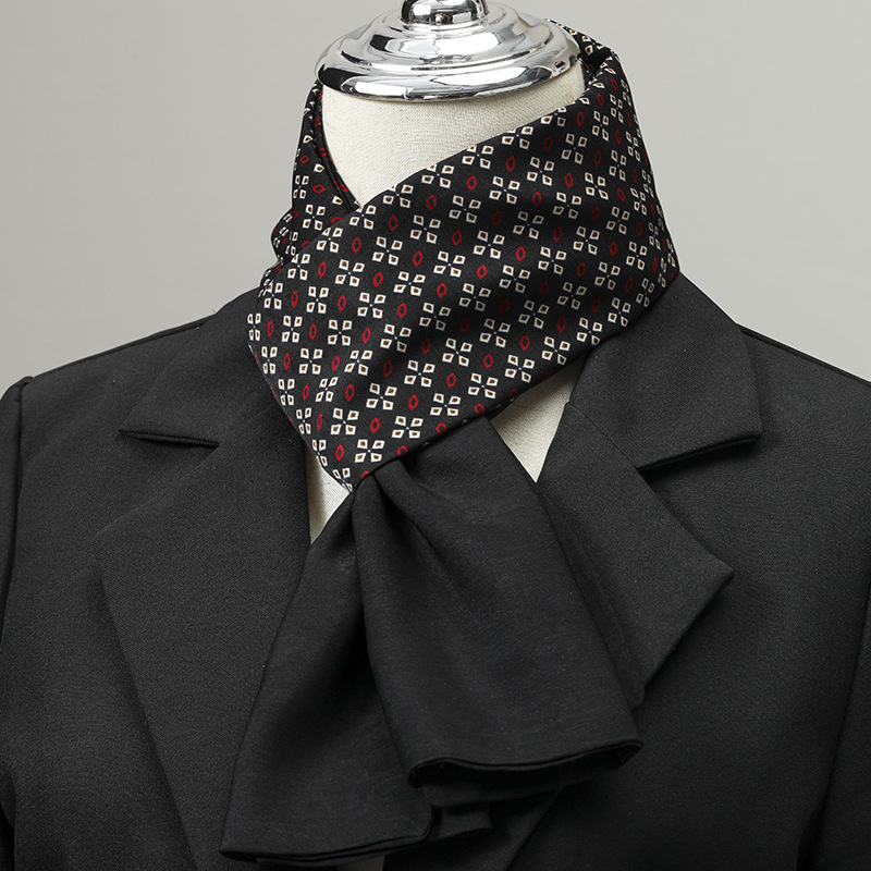 Ascot Neck Scarf - Men's Scarf Imitation Silk Neck Scarf