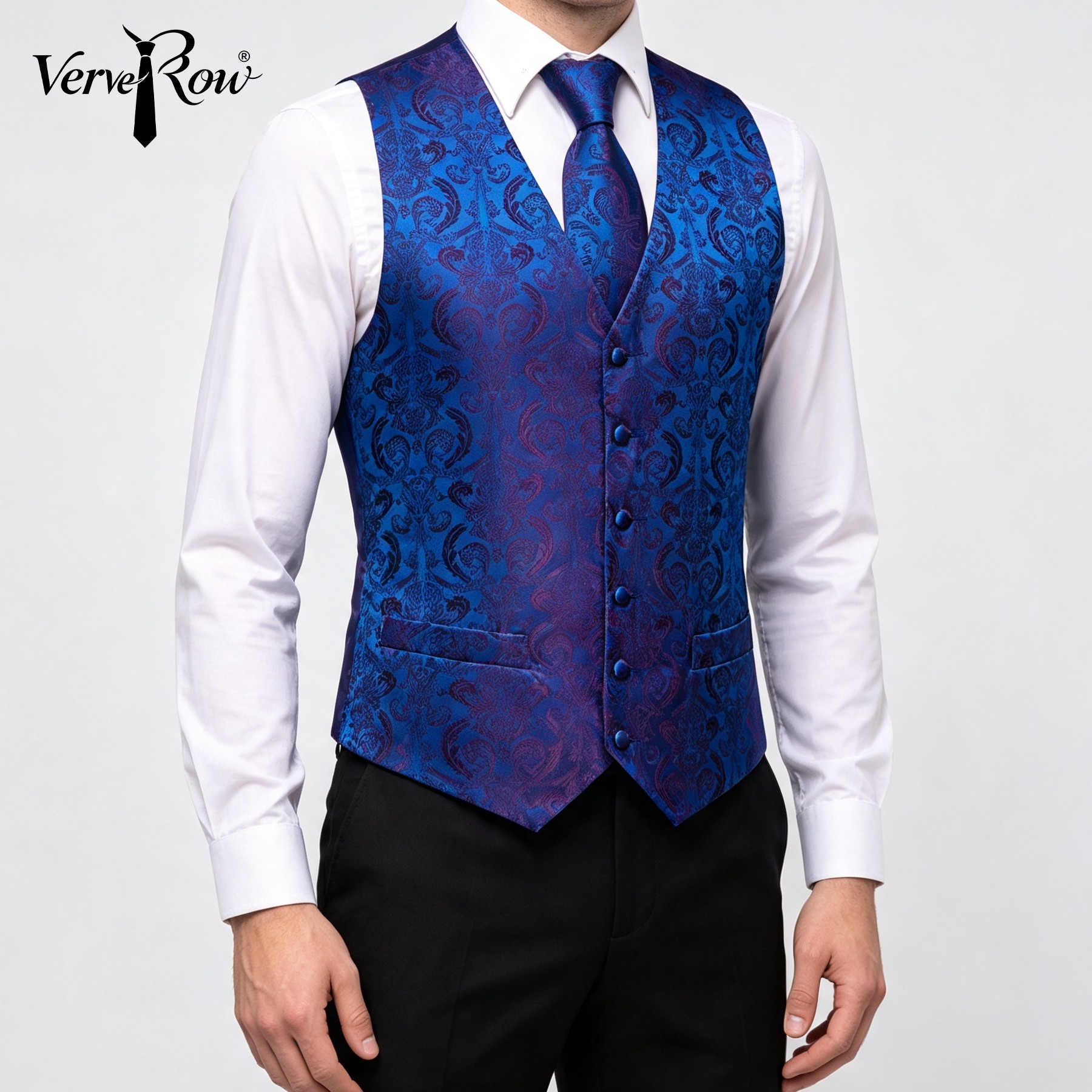 Pocket Square Set - Vest Tie Pocket Square 3Pcs Blue