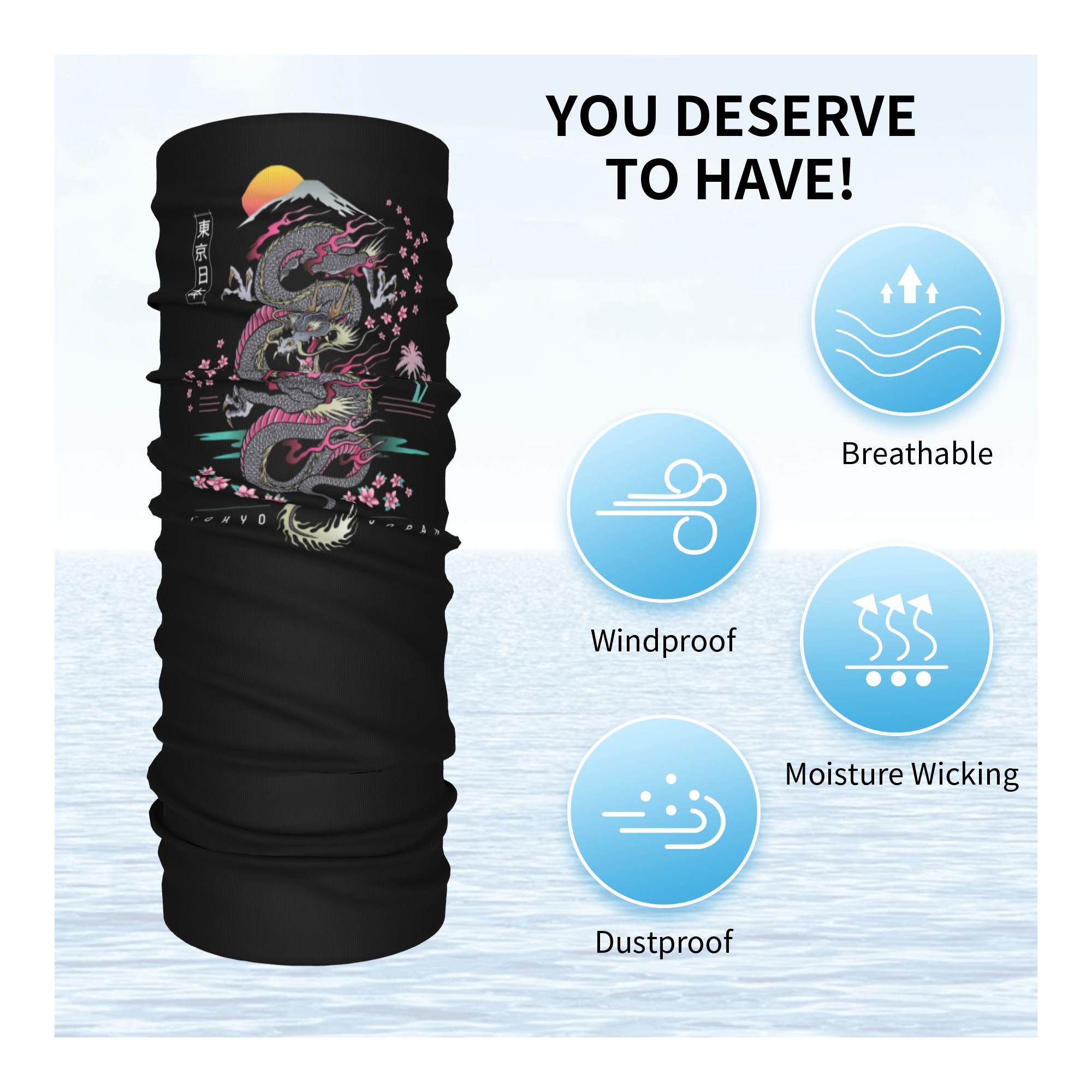 Custom Tokyo Japan Dragon Wint - Neck Warmer Tube 评论和价格