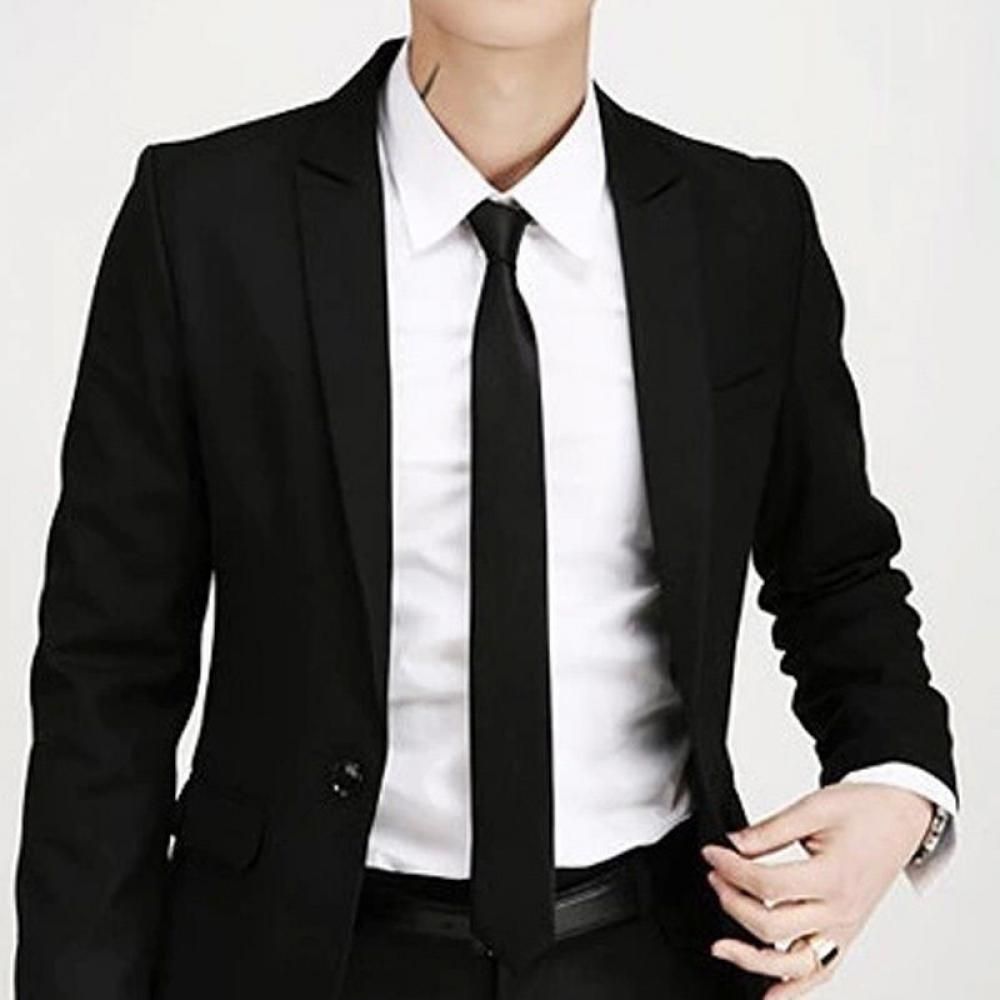 Fashion Casual Slim Plain Mens - Skinny Tie Men 评论和价格