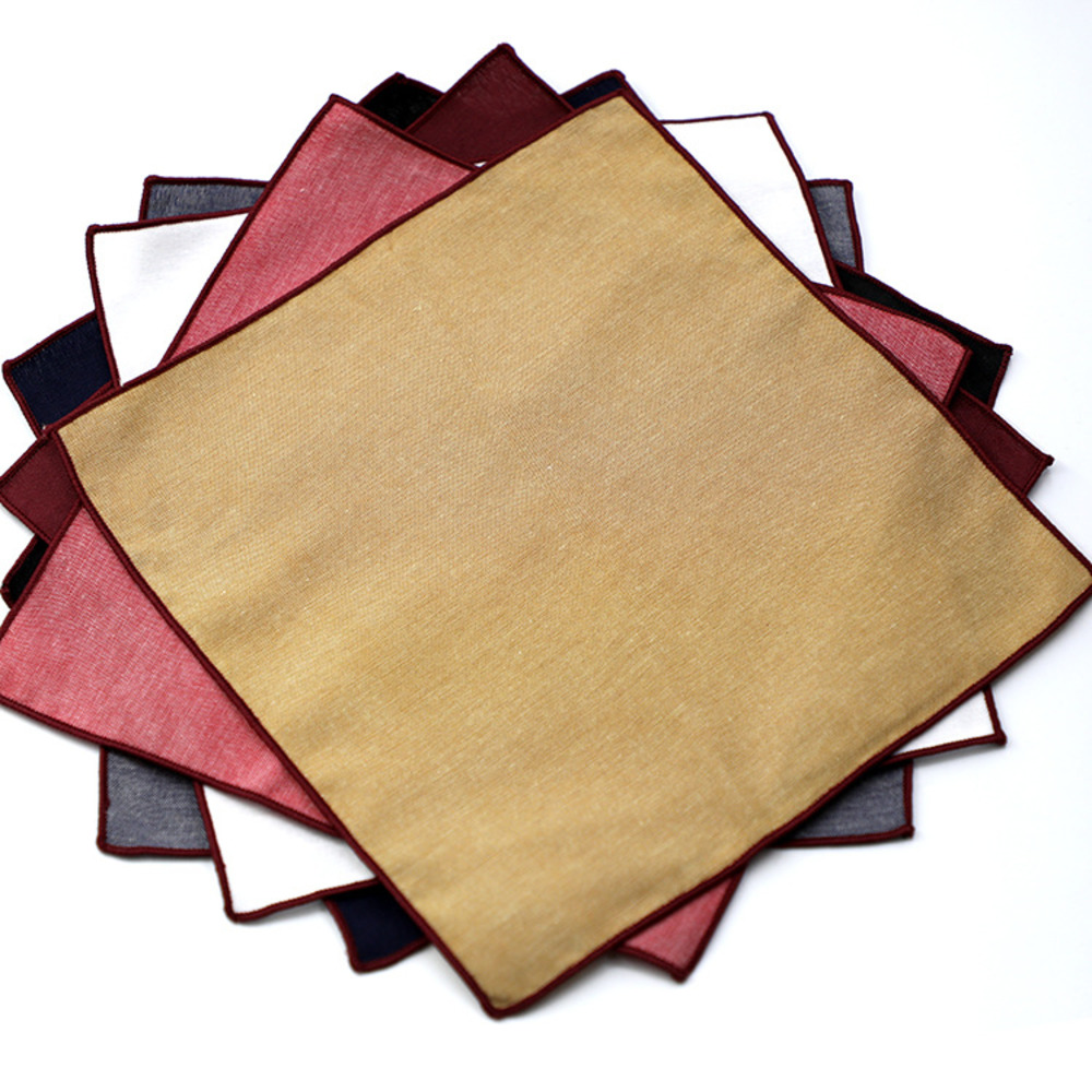 Solid Striped Brown Pocket Squ - Handkerchief Cotton Men 评论和价格