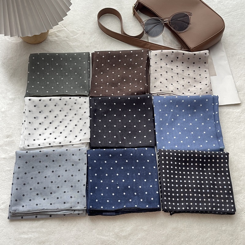 Lady Hair Dot Scarf Female Cot - Bandana Cotton 评论和价格