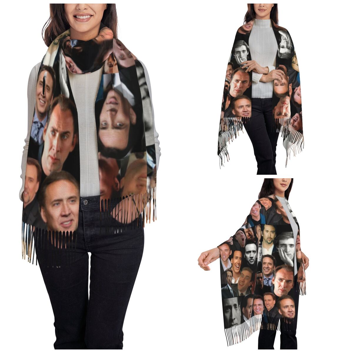 Nicolas Cage Colllage Shawl Wr - Pashmina Wrap Large 评论和价格