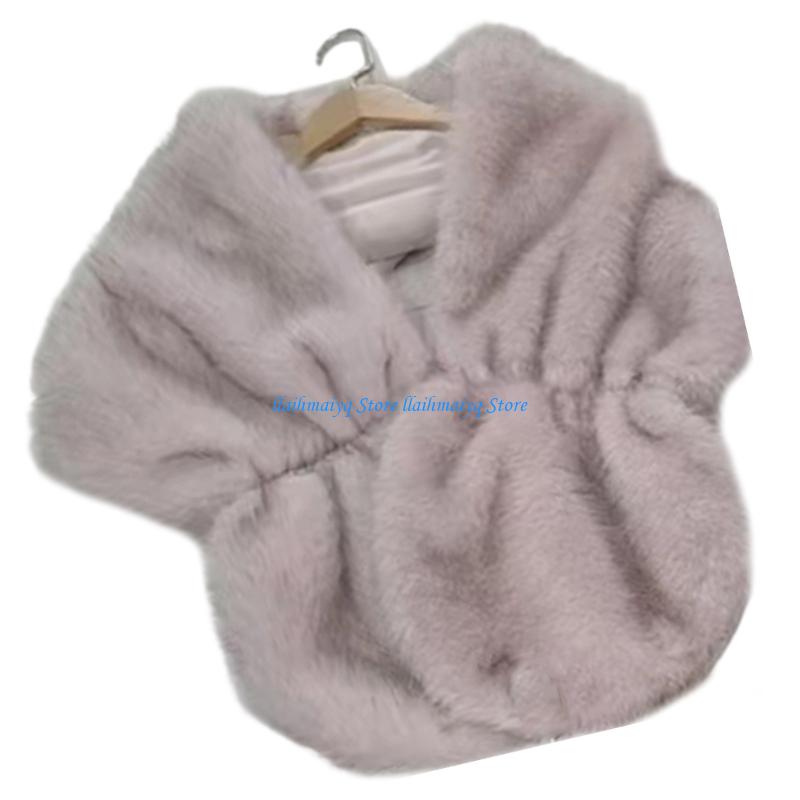 573B Luxurious Artificial Furs - Stole Wedding Shawl 评论和价格