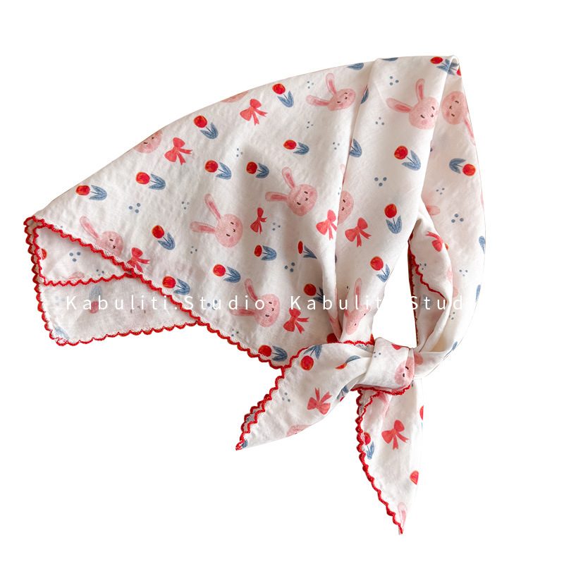 Cotton Linen Square Scarf  58  - Ascot Neck Scarf 评论和价格