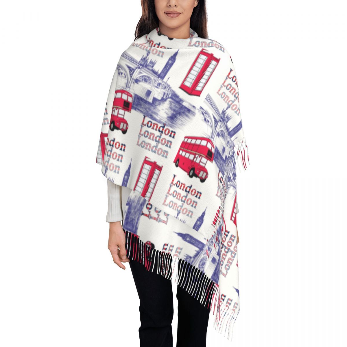 London England Scenes Shawls W - Pashmina Wrap Large 评论和价格