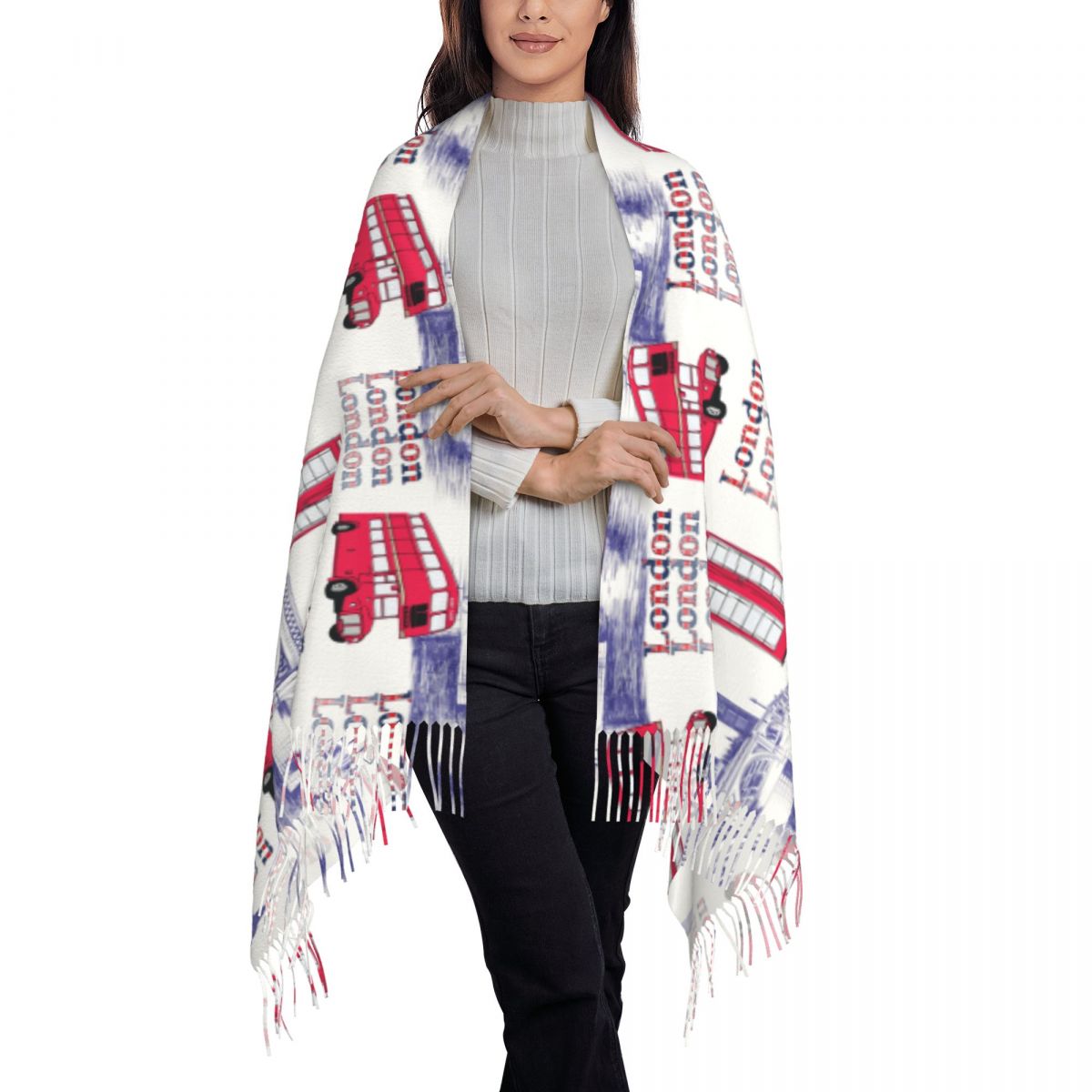 London England Scenes Shawls W - Pashmina Wrap Large 评论和价格