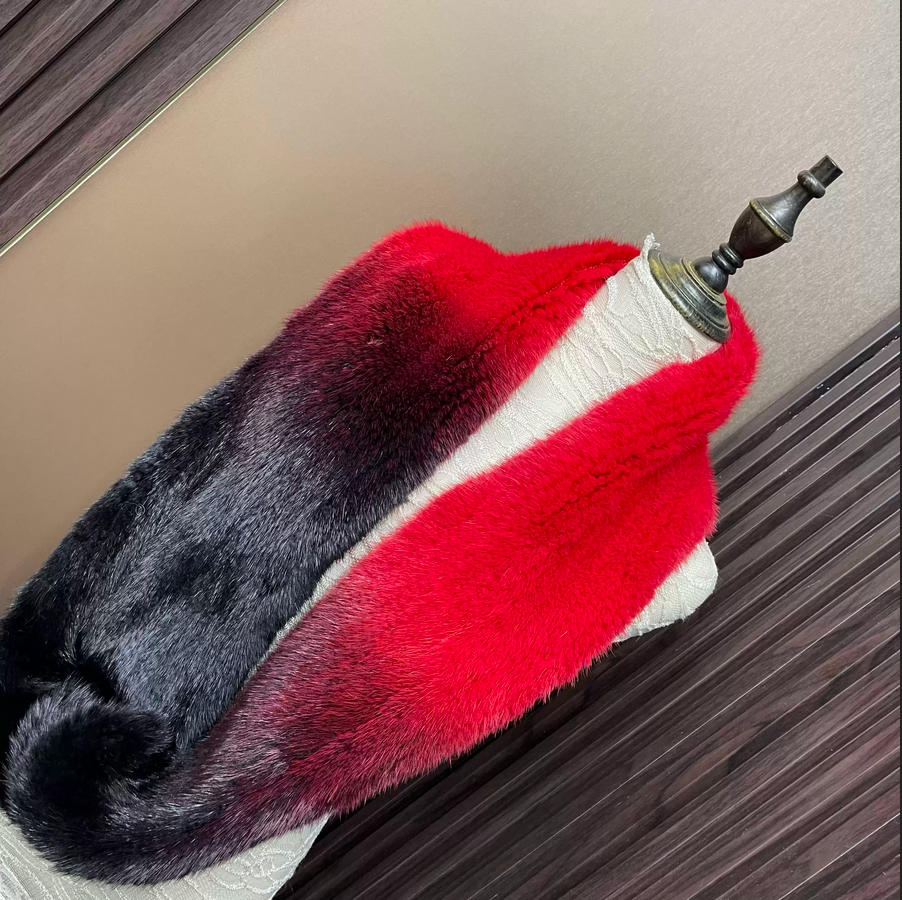 Ombre Color Genuine Mink Fur S - Infinity Scarf Knit 评论和价格
