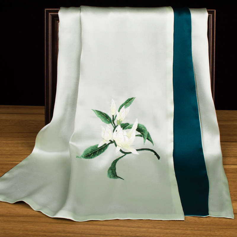 Pure Silk Suzhou Embroidery Sc - Silk Neck Scarf 评论和价格
