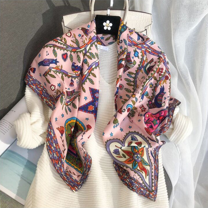 2024 90*90cm Square Scarf Twil - Bandana Cotton 评论和价格