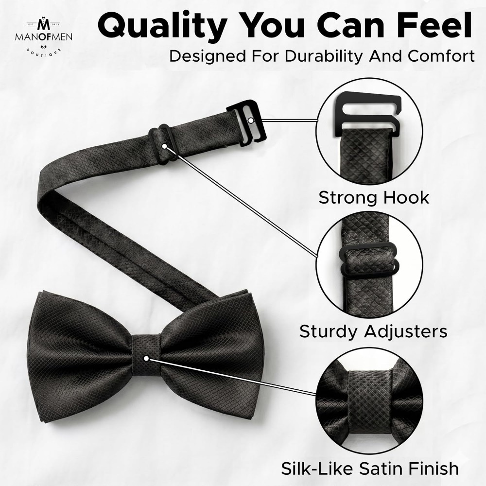 Polyester Solid Pretied Bow Ti - Bow Tie Pre Tied 评论和价格