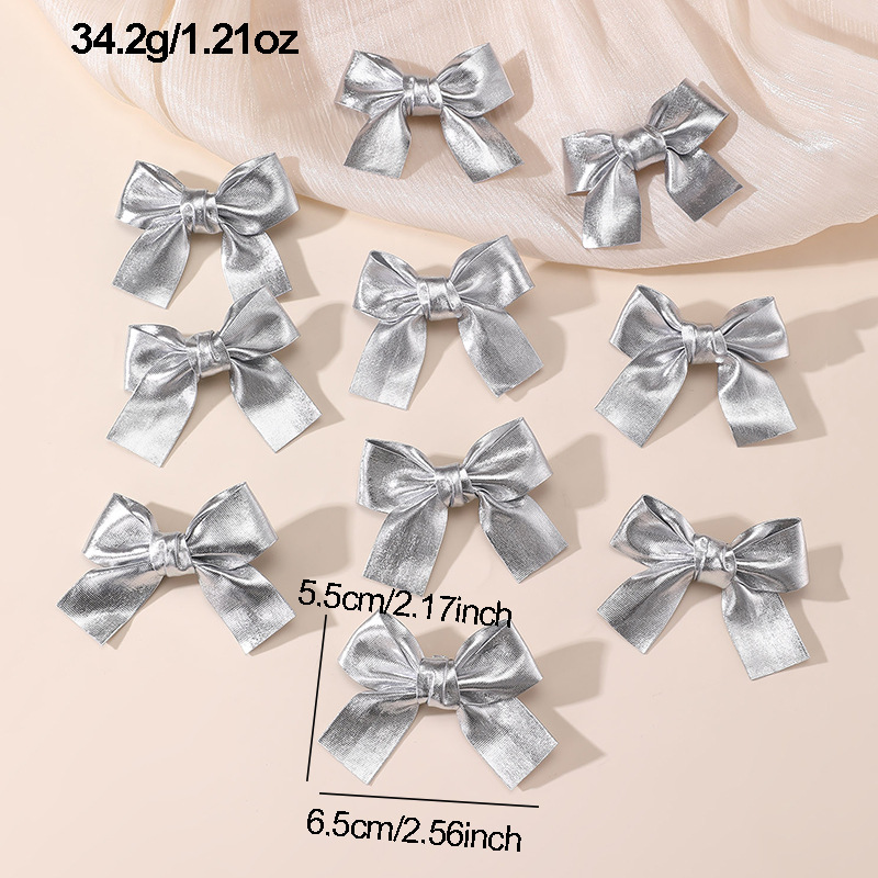 Gold and Silver Bow Hair Clips - Tie Clip Silver 评论和价格