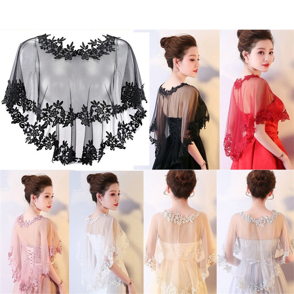 Women Party Bridal Casual Lace - Stole Wedding Shawl 评论和价格