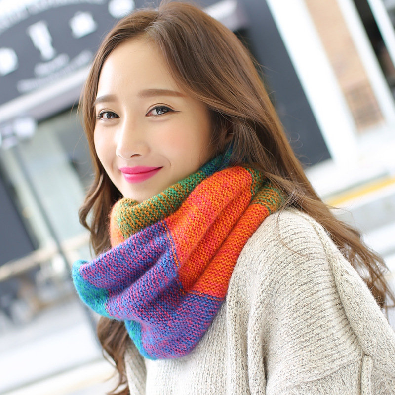 Rainbow Knitted Infinity Scarv - Infinity Scarf Knit 评论和价格