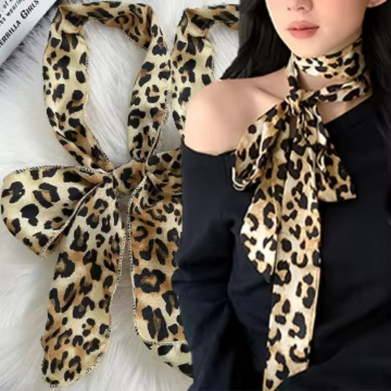 Leopard Print Scarf Retro Polk - Silk Tie Striped 评论和价格