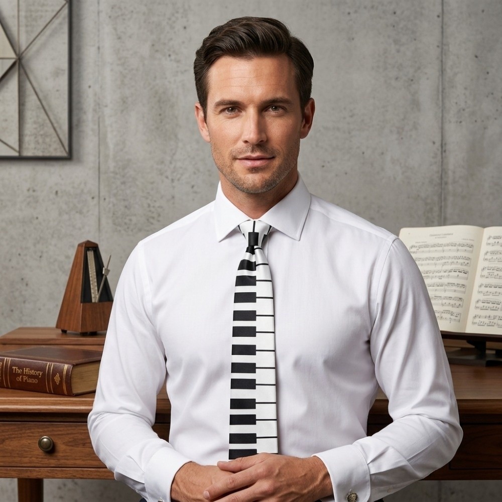 Simple Skinny Piano Necktie Sl - Skinny Tie Men 评论和价格
