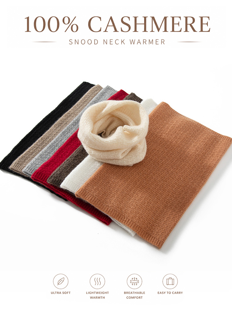 100% Pure Cashmere Waffle Knit - Infinity Scarf Knit 评论和价格