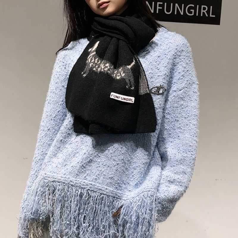 Korean Version Wool Blend Pupp - Muffler Men Wool 评论和价格
