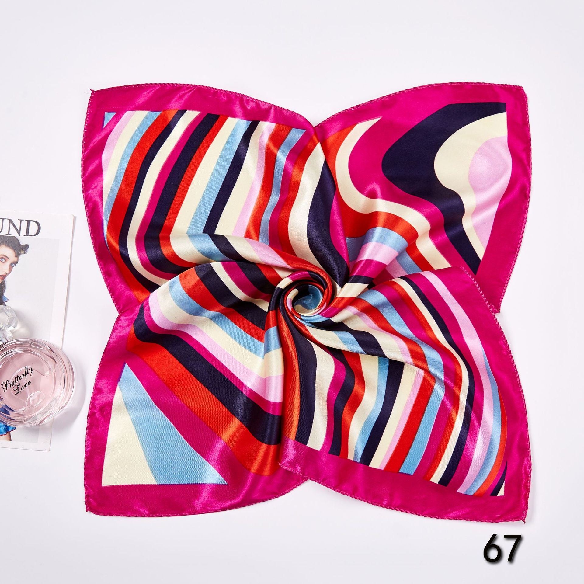 50*50cm Square Silk Scarves Sc - Ascot Neck Scarf 评论和价格