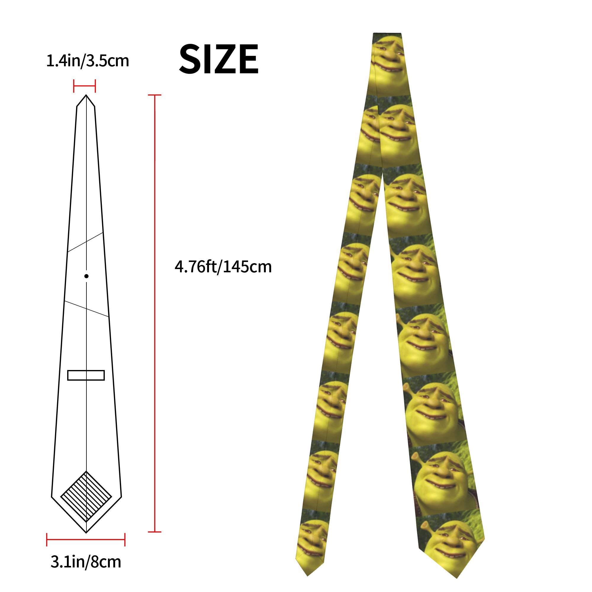Shreks Memes Anime Neckties Me - Skinny Tie Men 评论和价格