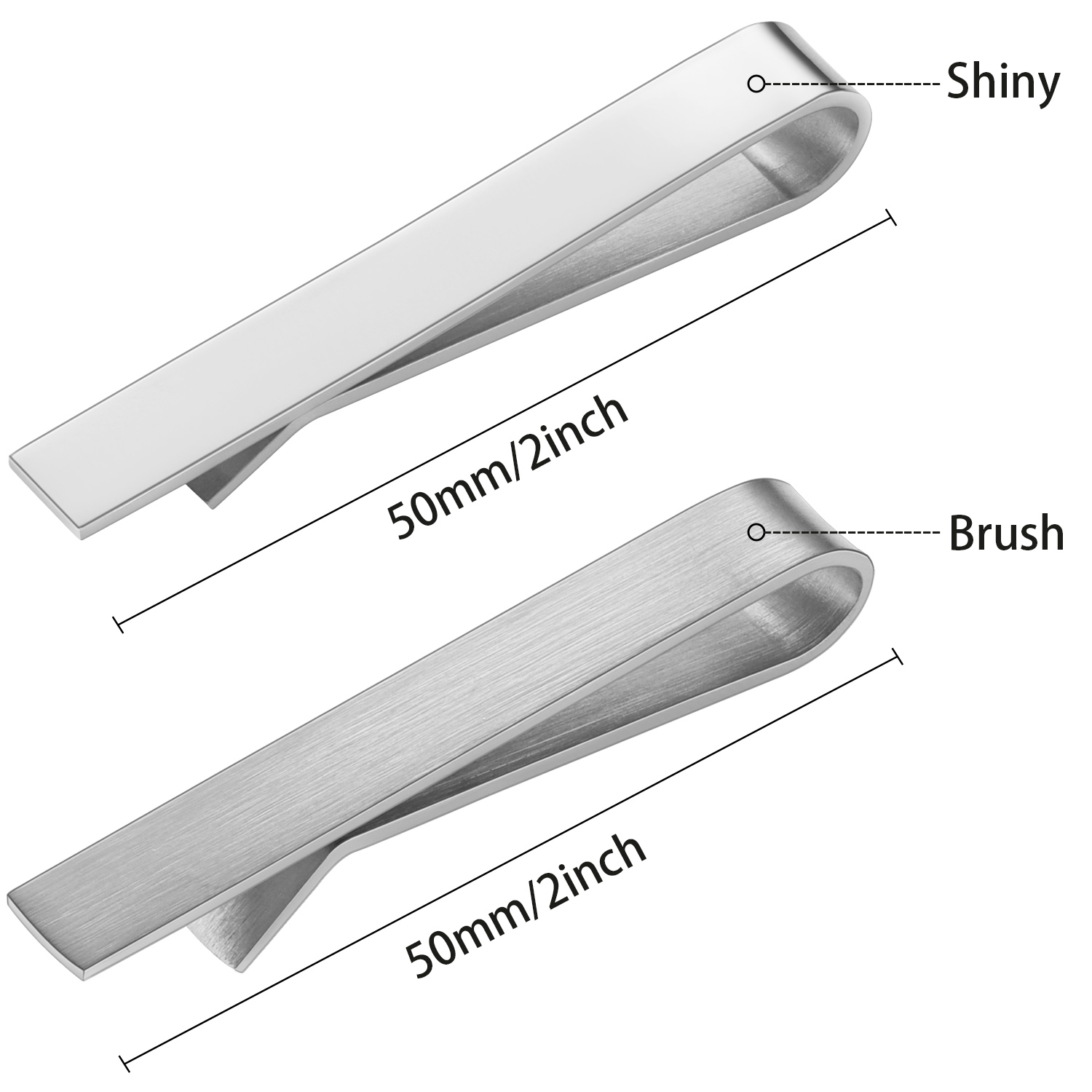 HAWSON 2 in shiny and brushTie - Tie Bar Set Gift 评论和价格