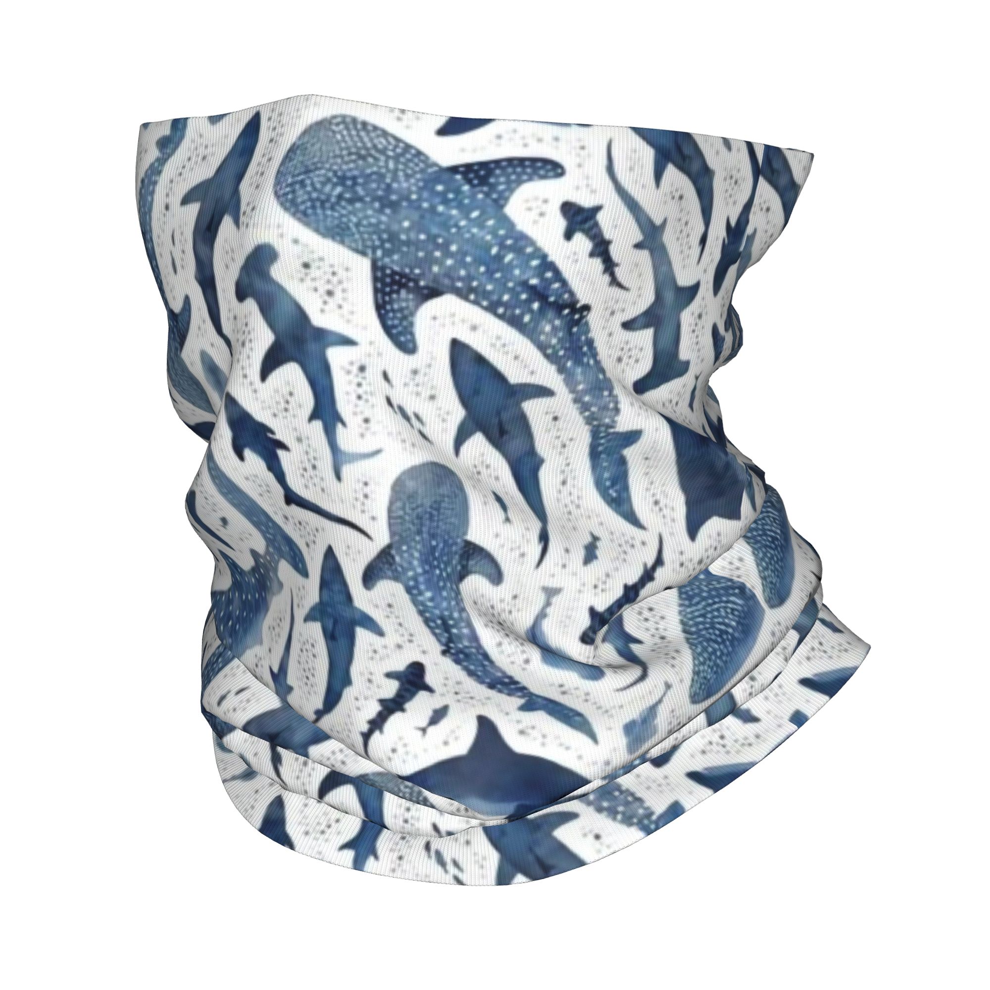Custom Blue Watercolour Shark  - Neck Warmer Tube 评论和价格