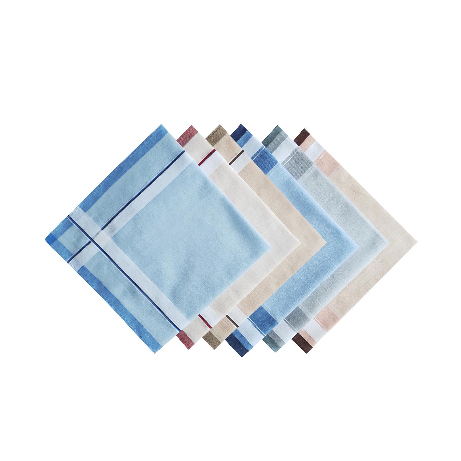 6Pcs Pocket Square Hankies 40c - Handkerchief Cotton Men 评论和价格