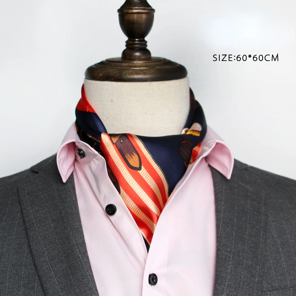 British Men's Silk Scarf Small - Ascot Neck Scarf 评论和价格