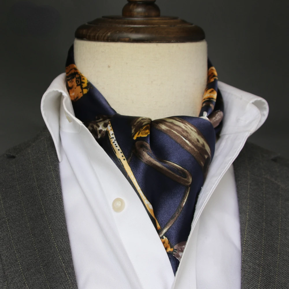 British Men's Silk Scarf Small - Ascot Neck Scarf 评论和价格