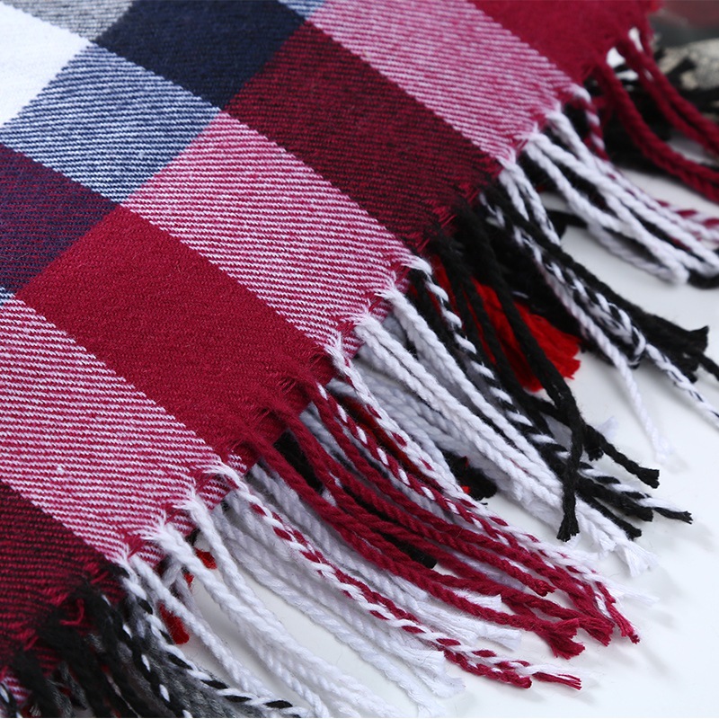 Winter Men Scarf Plaid Stripe  - Muffler Men Wool 评论和价格