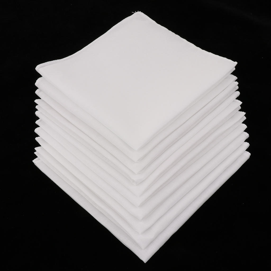 20/40pcs Plain Check Pocket Sq - Handkerchief Cotton Men 评论和价格