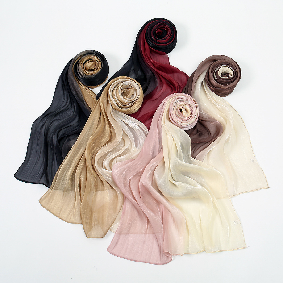 Gradient Twinkle Silk Hijab Sc - Head Wrap Turban 评论和价格