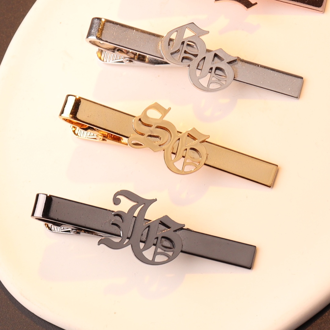 Custom Name Initials Tie Clip  - Tie Clip Silver 评论和价格