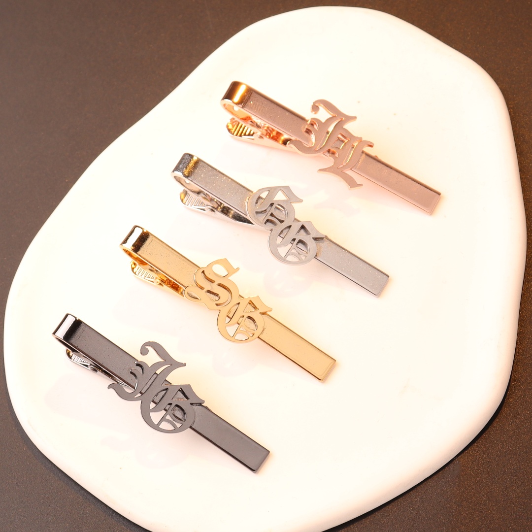 Custom Name Initials Tie Clip  - Tie Clip Silver 评论和价格