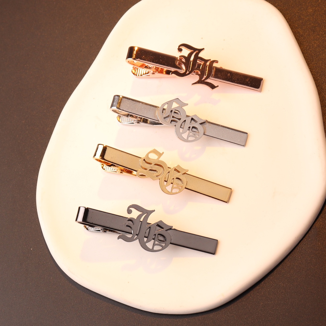 Custom Name Initials Tie Clip  - Tie Clip Silver 评论和价格