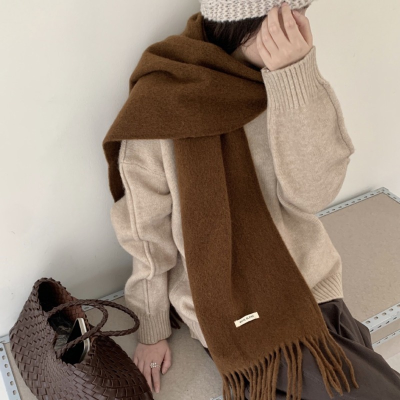 Korean Version Chic Solid Tass - Muffler Men Wool 评论和价格