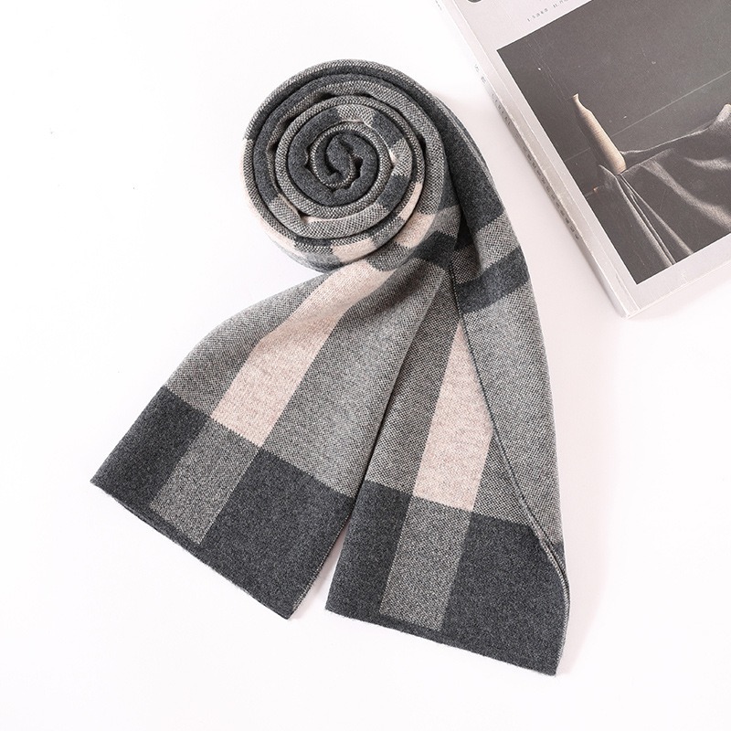 Luxury Scarf Man Winter Warm W - Muffler Men Wool 评论和价格