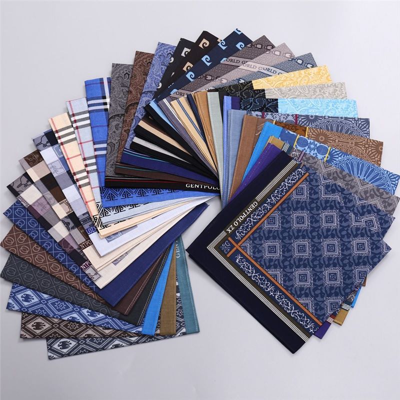 3Pcs Men's Pure Cotton Printed - Handkerchief Cotton Men 评论和价格