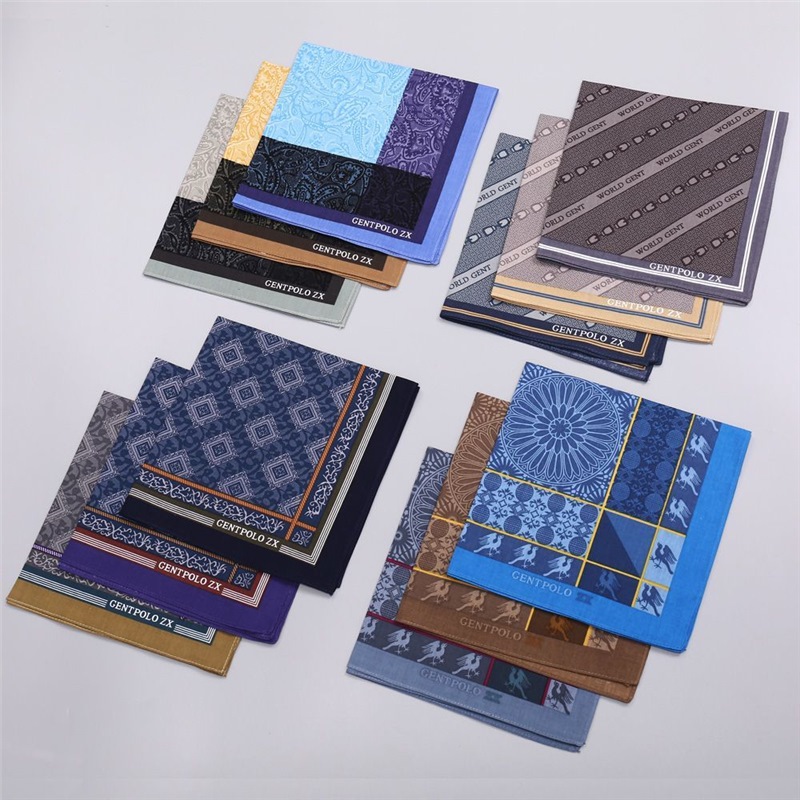 3Pcs Men's Pure Cotton Printed - Handkerchief Cotton Men 评论和价格