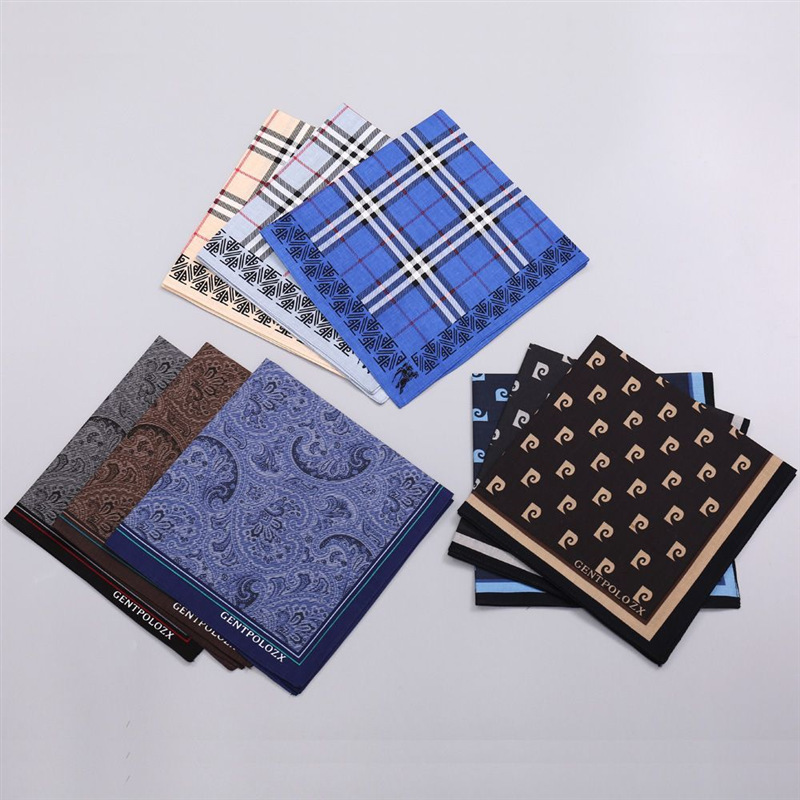 3Pcs Men's Pure Cotton Printed - Handkerchief Cotton Men 评论和价格